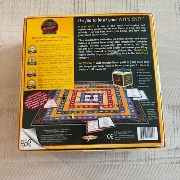 Vintage 1999 Game Development Group Wit's End Challenge Your Mind - Picture 10 of 10